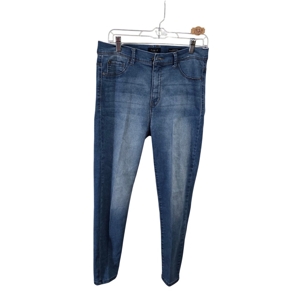 Curve Appeal Womens High Rise Minimalist Jegging Medium‎ Wash Blue Denim Jeans